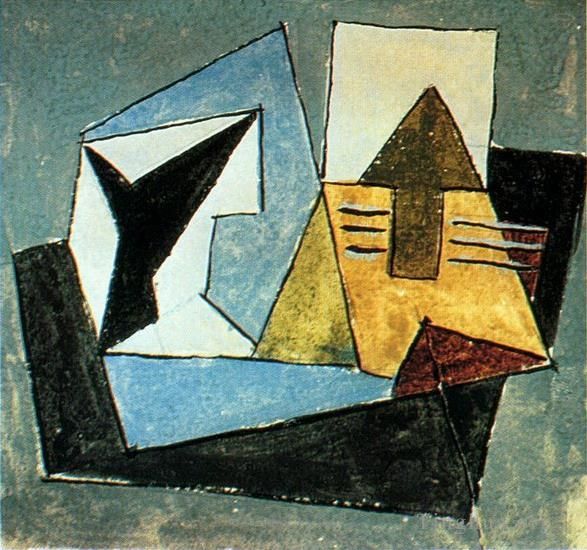 Pablo Picasso's Contemporary Various Paintings - Compotier et guitare sur une table 1920