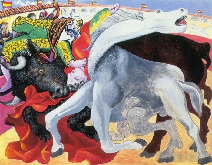 Pablo Picasso's Contemporary Various Paintings - Corrida la mort du torero 1933