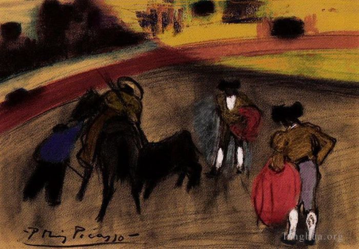 Pablo Picasso's Contemporary Various Paintings - Courses de taureaux Corrida 3 1900