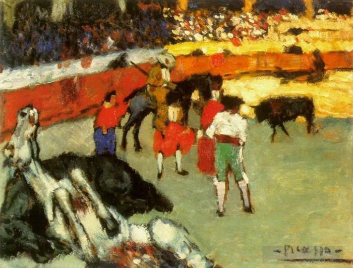 Pablo Picasso's Contemporary Various Paintings - Courses de taureaux1900