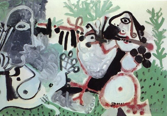 Pablo Picasso's Contemporary Various Paintings - Deux femmes dans un paysage 1967