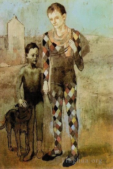 Pablo Picasso's Contemporary Various Paintings - Deux saltimbanques avec un chien 1905