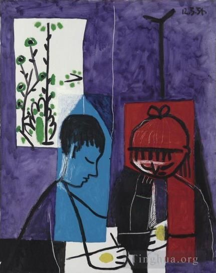 Pablo Picasso's Contemporary Various Paintings - Enfants dessinant 1954