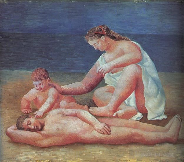 Pablo Picasso's Contemporary Various Paintings - Famille au bord de la mer 1922