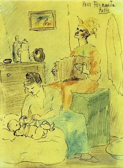 Pablo Picasso's Contemporary Various Paintings - Famille de bouffon 1905