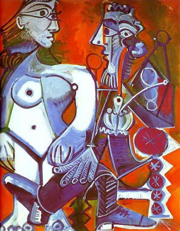 Pablo Picasso's Contemporary Various Paintings - Female Nude and Smoker 1968