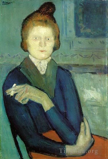 Pablo Picasso's Contemporary Various Paintings - Femme a la cigarette 1901