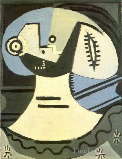 Pablo Picasso's Contemporary Various Paintings - Femme a la collerette 1938