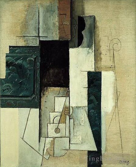 Pablo Picasso's Contemporary Various Paintings - Femme a la guitare1913