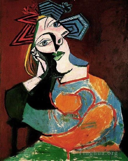 Pablo Picasso's Contemporary Various Paintings - Femme accoudee 1937