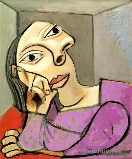 Pablo Picasso's Contemporary Various Paintings - Femme accoudee 1939