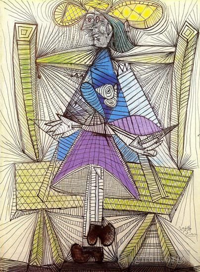 Pablo Picasso's Contemporary Various Paintings - Femme assise Dora Maar 1938