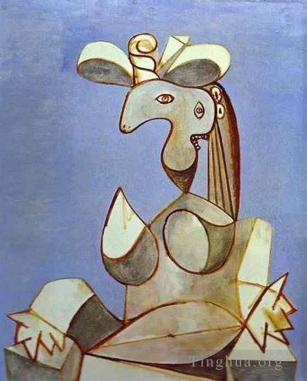 Pablo Picasso's Contemporary Various Paintings - Femme assise au chapeau 2 1939