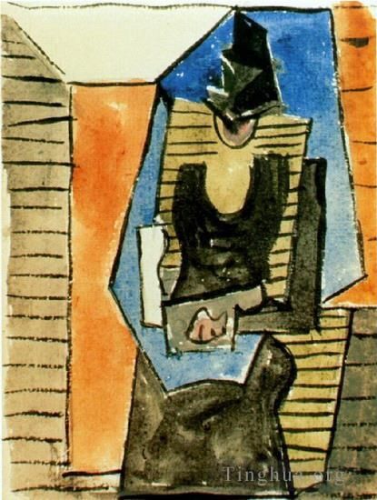 Pablo Picasso's Contemporary Various Paintings - Femme assise au chapeau plat 1945