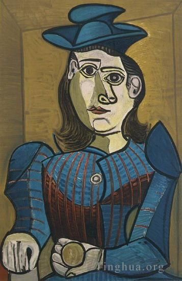 Pablo Picasso's Contemporary Various Paintings - Femme au chapeau bleu 1938