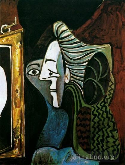 Pablo Picasso's Contemporary Various Paintings - Femme au miroir 1963