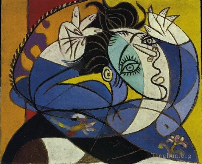 Pablo Picasso's Contemporary Various Paintings - Femme aux bras leves Tete de Dora Maar 1936