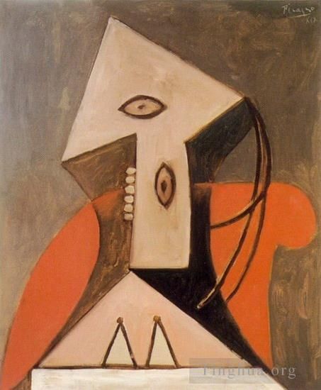 Pablo Picasso's Contemporary Various Paintings - Femme dans un fauteuil rouge 1939