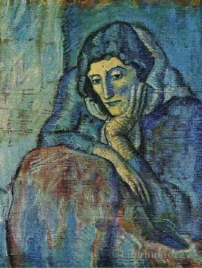 Pablo Picasso's Contemporary Various Paintings - Femme en bleu 1901