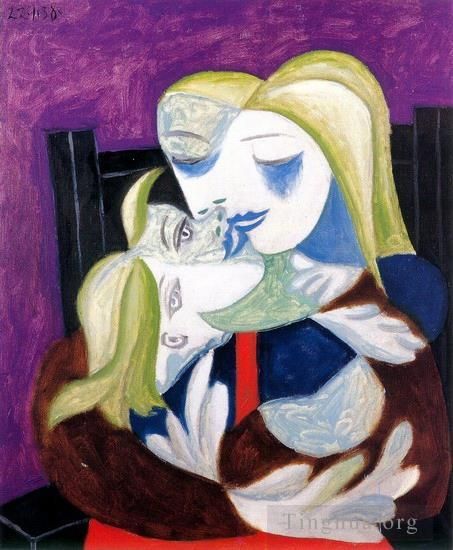 Pablo Picasso's Contemporary Various Paintings - Femme et enfant Marie Therese et Maya 1938