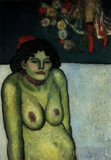 Pablo Picasso's Contemporary Various Paintings - Femme nue assise 1899