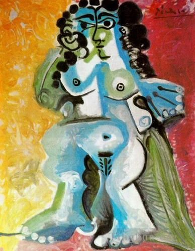 Pablo Picasso's Contemporary Various Paintings - Femme nue assise 1965