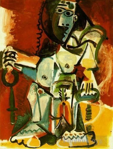 Pablo Picasso's Contemporary Various Paintings - Femme nue assise dans un fauteuil 1965