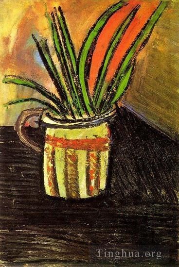 Pablo Picasso's Contemporary Various Paintings - Fleurs exotiques Bouquet dans un vase 1907