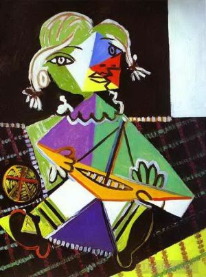 Contemporary Paintings - Girl with a Boat Maya Picasso 1938