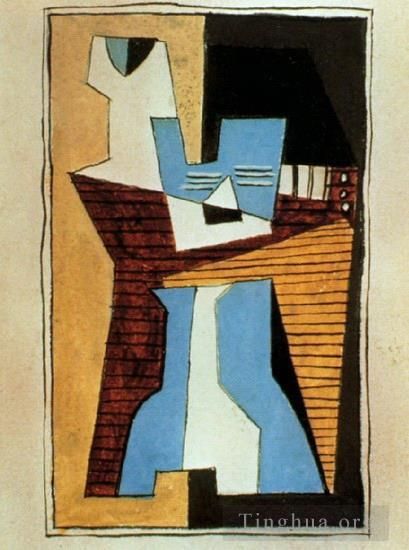 Pablo Picasso's Contemporary Various Paintings - Guitare et compotier sur une table 1920