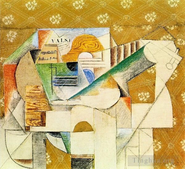 Pablo Picasso's Contemporary Various Paintings - Guitare et feuille de musique 1912