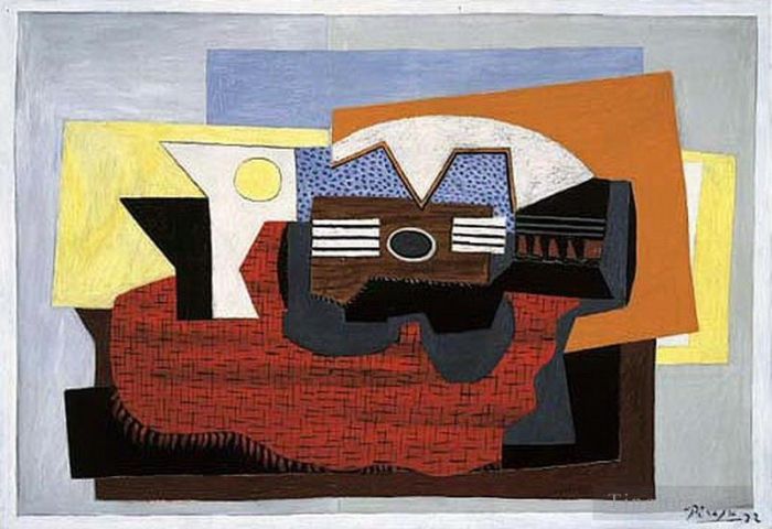 Pablo Picasso's Contemporary Various Paintings - Guitare sur un tapis rouge 1922