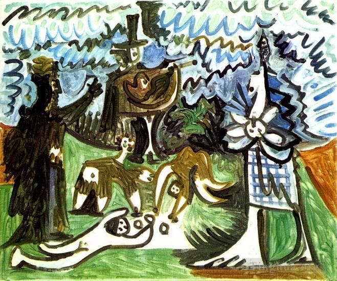 Pablo Picasso's Contemporary Various Paintings - Guitariste et personnages dans un paysage III 1960