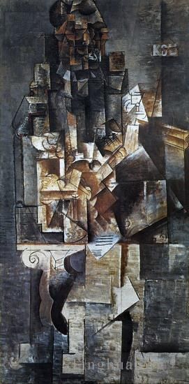 Pablo Picasso's Contemporary Various Paintings - Homme a la guitare 1912