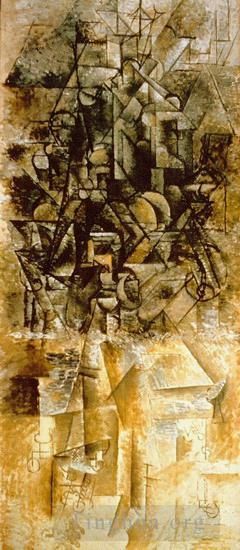 Pablo Picasso's Contemporary Various Paintings - Homme a la mandoline 1911