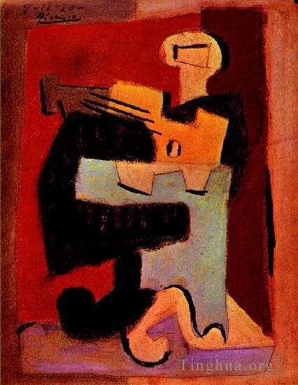 Pablo Picasso's Contemporary Various Paintings - Homme a la mandoline 1920