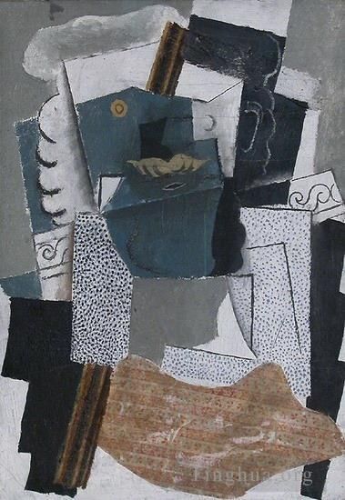 Pablo Picasso's Contemporary Various Paintings - Homme a la moustache 1914