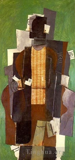 Pablo Picasso's Contemporary Various Paintings - Homme a la pipe Le fumeur 1914