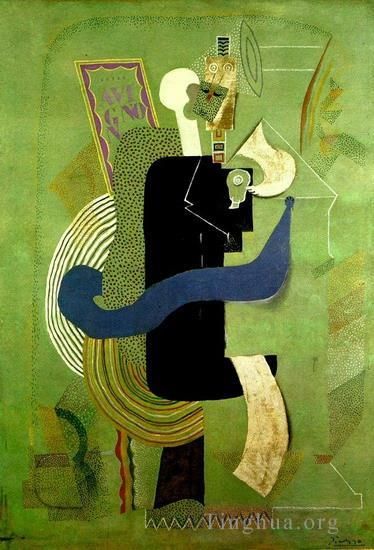 Pablo Picasso's Contemporary Various Paintings - Homme assis au verre Femme et homme 1914