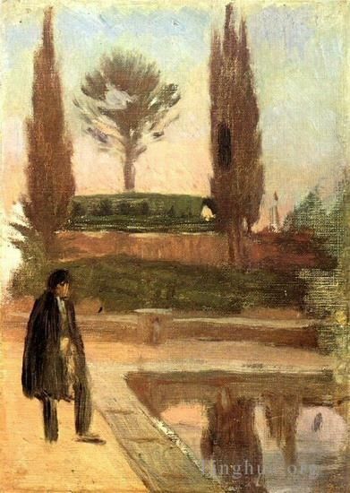 Pablo Picasso's Contemporary Various Paintings - Homme dans un parc 1897