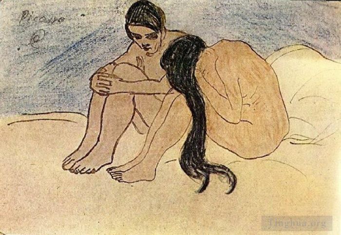 Pablo Picasso's Contemporary Various Paintings - Homme et femme 1902