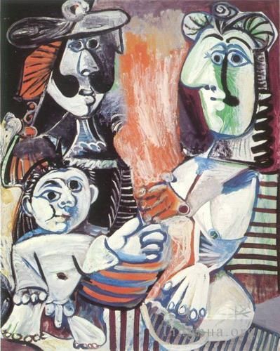 Pablo Picasso's Contemporary Various Paintings - Homme femme et enfant 2 1970