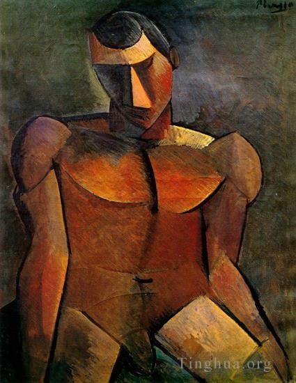 Pablo Picasso's Contemporary Various Paintings - Homme nu assis 1908