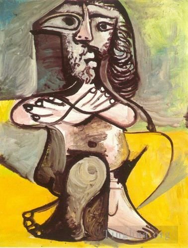 Pablo Picasso's Contemporary Various Paintings - Homme nu assis 1971