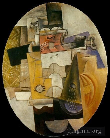 Pablo Picasso's Contemporary Various Paintings - Instruments de musique 1912