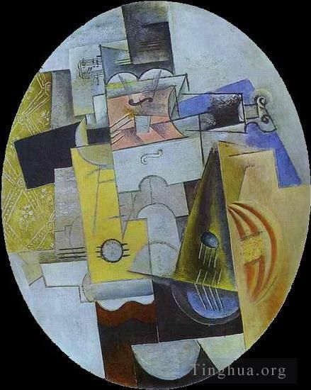 Pablo Picasso's Contemporary Various Paintings - Instruments de musique 1913