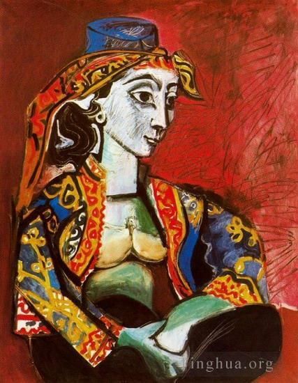 Pablo Picasso's Contemporary Various Paintings - Jacqueline en costume turc 1955