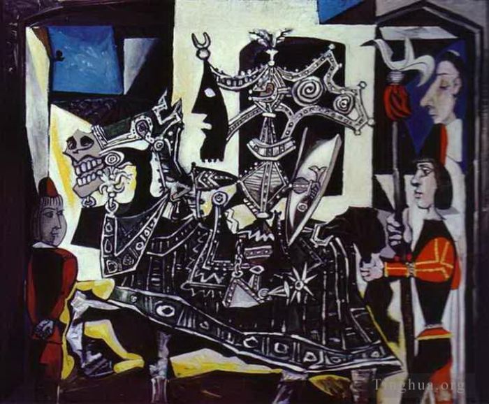 Pablo Picasso's Contemporary Various Paintings - Knight Page and Monk 1951