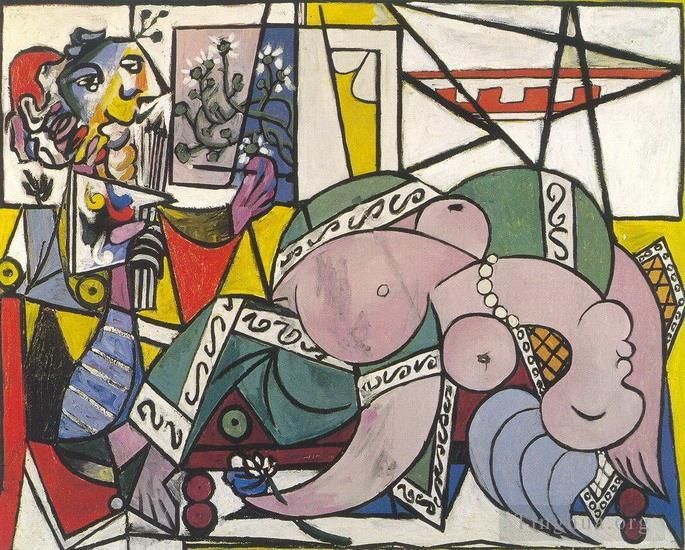 Pablo Picasso's Contemporary Various Paintings - L atelier Deux personnages 1934