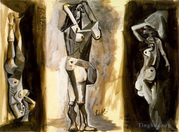 Pablo Picasso's Contemporary Various Paintings - L aubade Trois femmes nues tude 1942